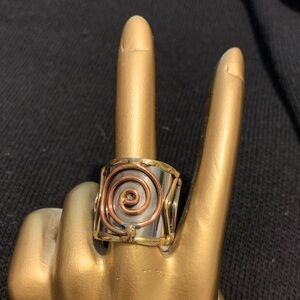 Artisan Copper and Silver Spiral Ring